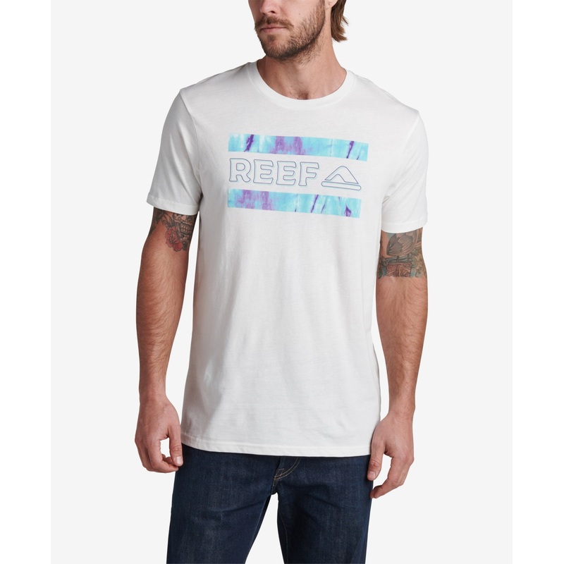 Reef Mens Mellow Graphic Short Sleeve Crewneck T shirt White Small