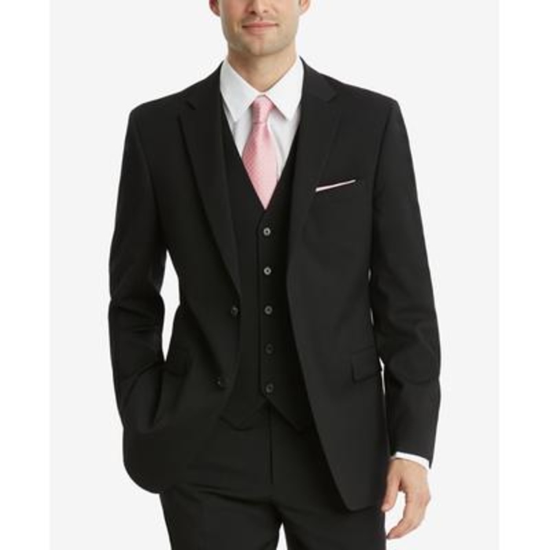 Tommy Hilfiger Men's Modern fit Th Flex Suit Jacket Black 48XL