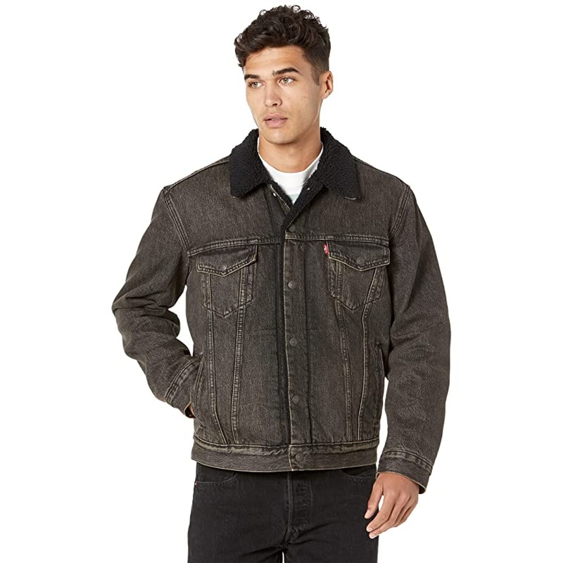 Levi's Mens Type III Sherpa Trucker Jacket BLACK MEDIUM