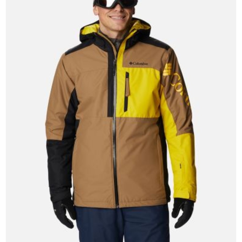 Mens Columbia Timberturner II Delta Jacket XXL Dark Beige / Yellow