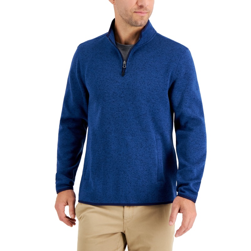 Mens Half Zip Mock Neck Sweater Club Room DARK BLUE XXL
