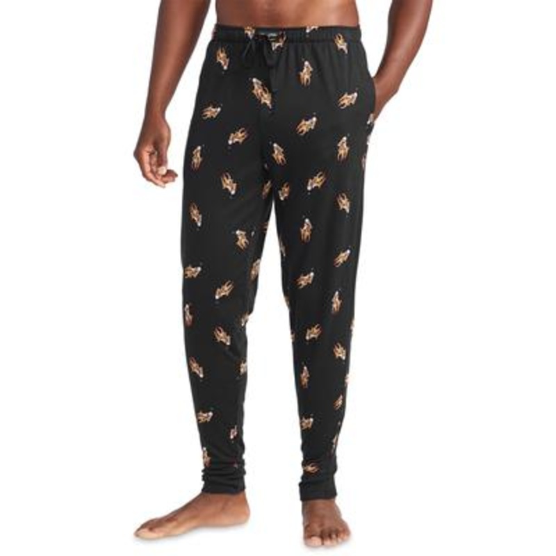 Polo Ralph Lauren Men's Black Knit Logo Jogger Pajama Pants XL