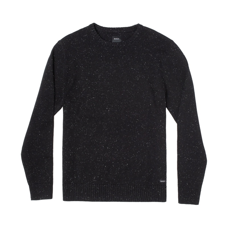RVCA Men's Crewneck Neps Sweater  Black Large