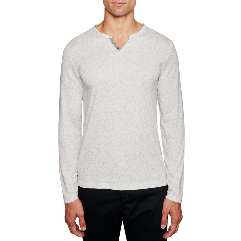 Tallia Men's Interlaced Long Sleeve Henley White Size Large