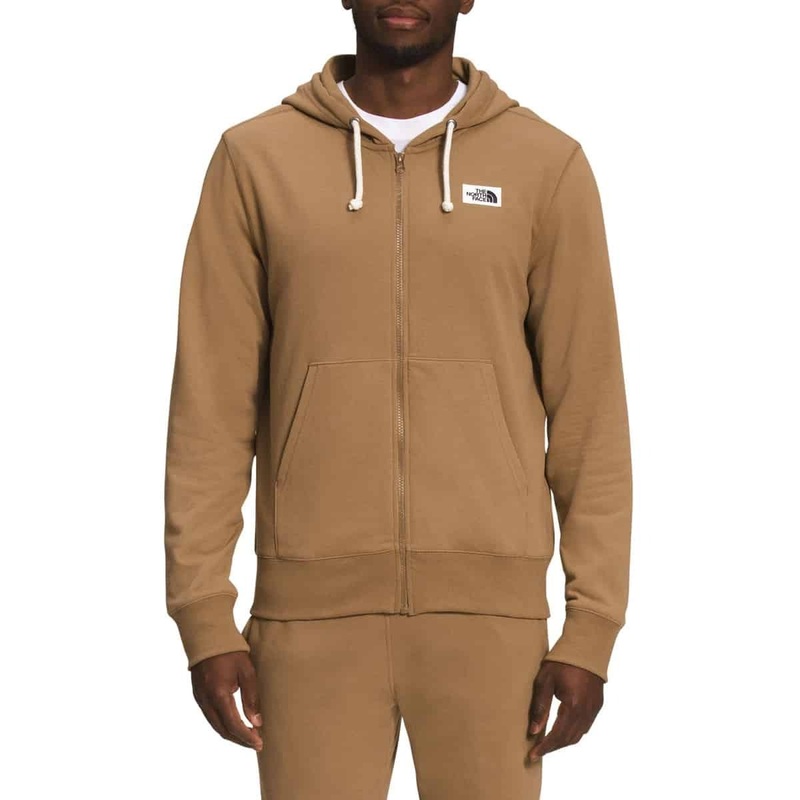 The North Face Mens Heritage Patch Full-Zip Hoodie Sweatshirt Small Brown