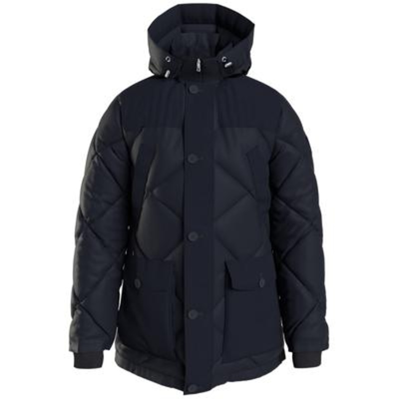 Tommy Hilfiger Men's Down Parka Coat Large Navy Blue