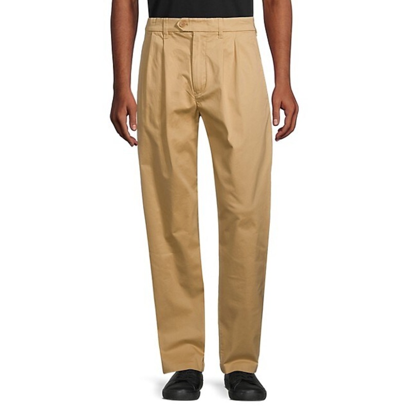 Tommy Hilfiger Men's New School Prep Pleated Chino Pants Dark Barkley 34 x 32