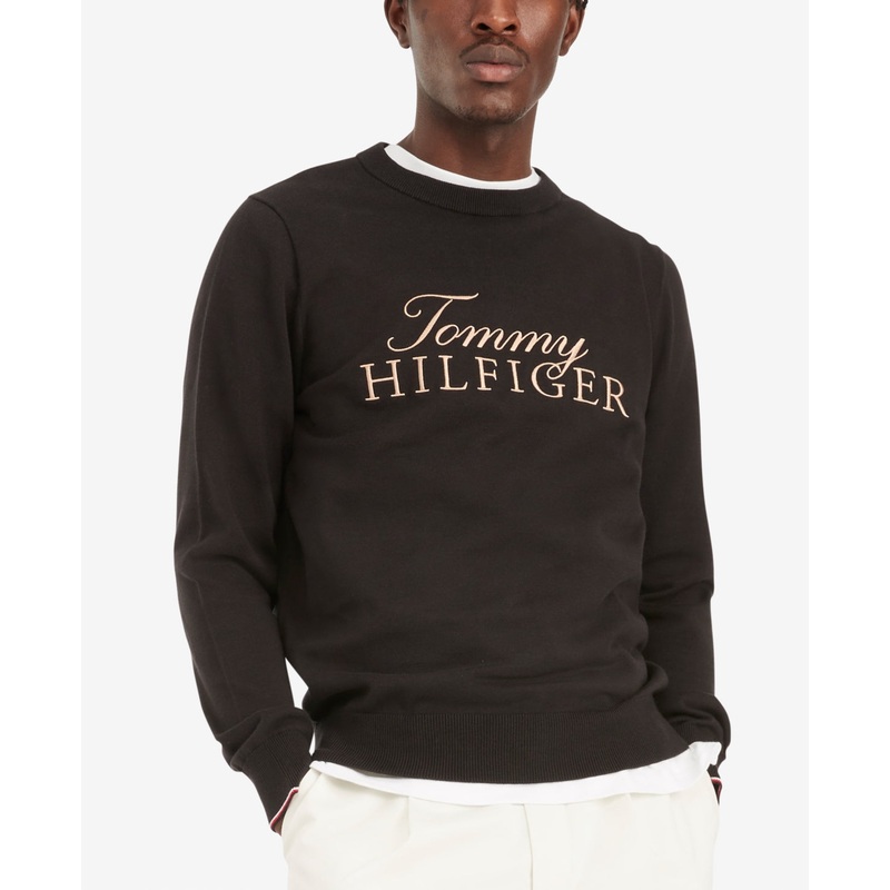 Tommy Hilfiger Men's Niles Crewneck Sweater Desert Sky Black Small