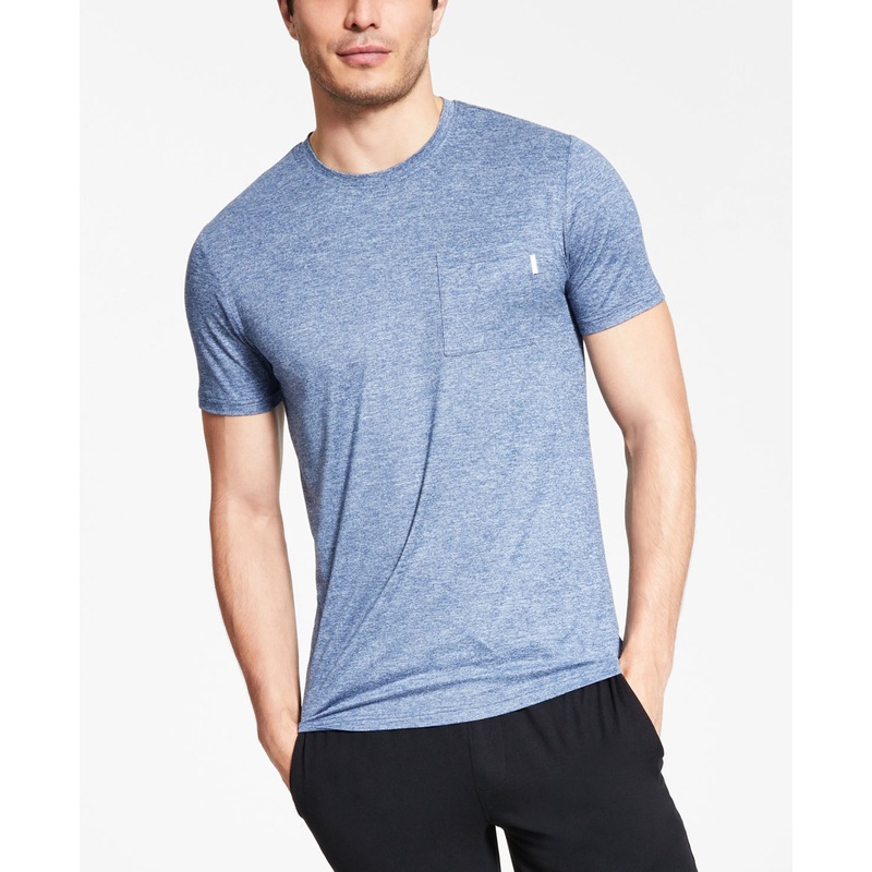 Alfani Men's Performance Pajama Tshirt  Lake Heather Dark Blue Small