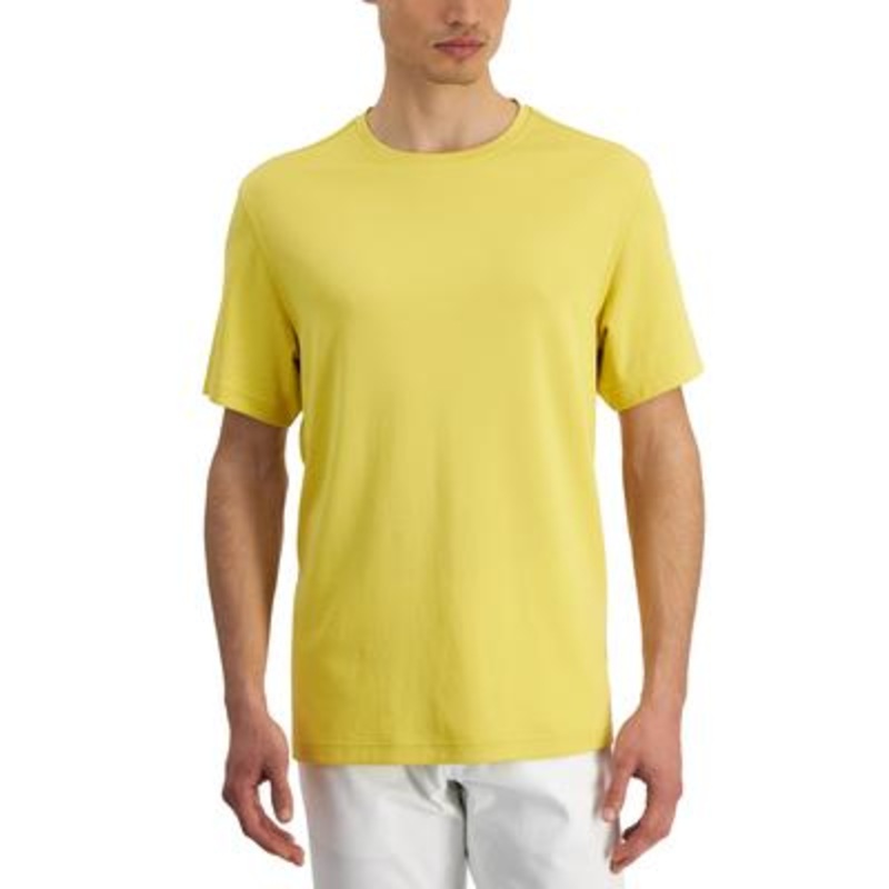Alfani Men's Supima Crewneck T shirt Glimmer Yellow Size Large