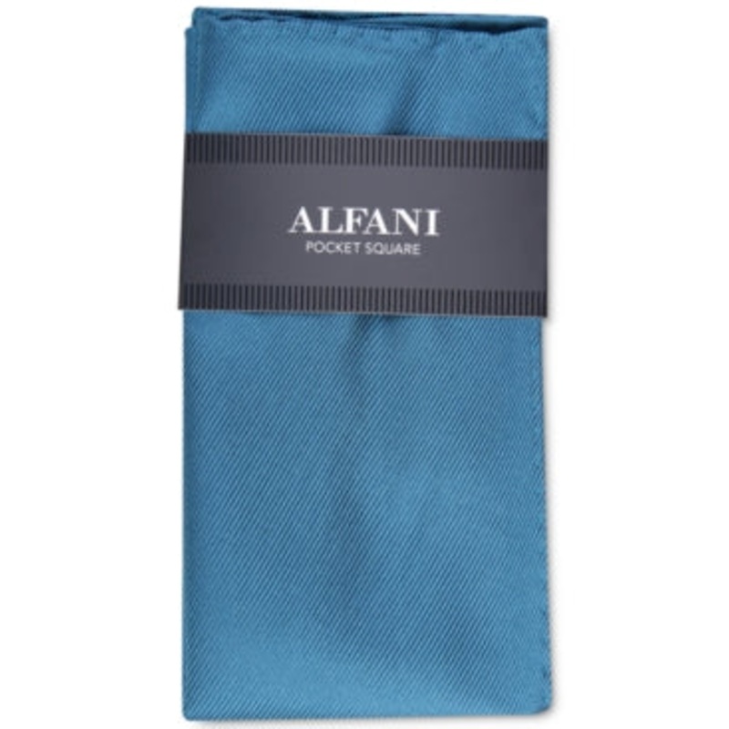 Alfani Mens Dark Blue Satin Pocket Square
