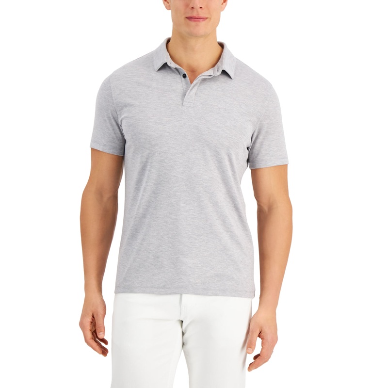 Alfani Mens Fitness Polo  Grey Xxl