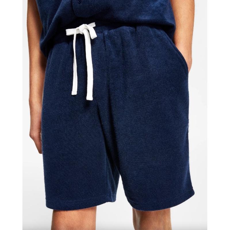 And Now This Mens Terry Shorts Blue Small