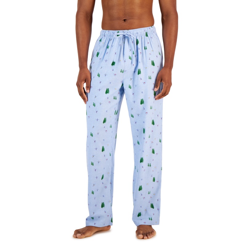 Club Room Men's Plaid Flannel Pajama Pants  Light Blue  Small