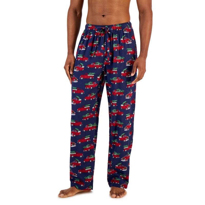 Club Room Men's Plaid Flannel Pajama Pants Navy Large