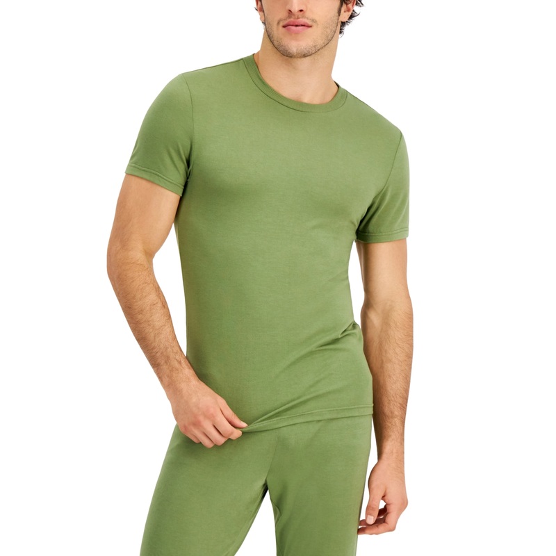 INC International Concepts Mens Modal Blend Solid Pajama Top Dry Grass Green 2XL