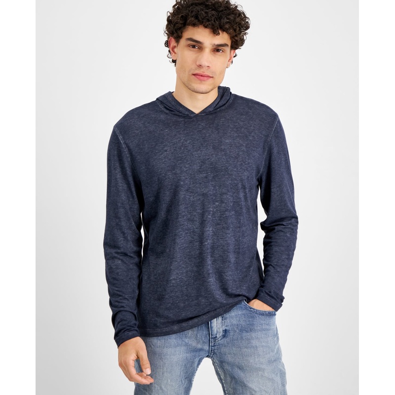 International Concepts Men's Burnout Hoodie Navy Size Large