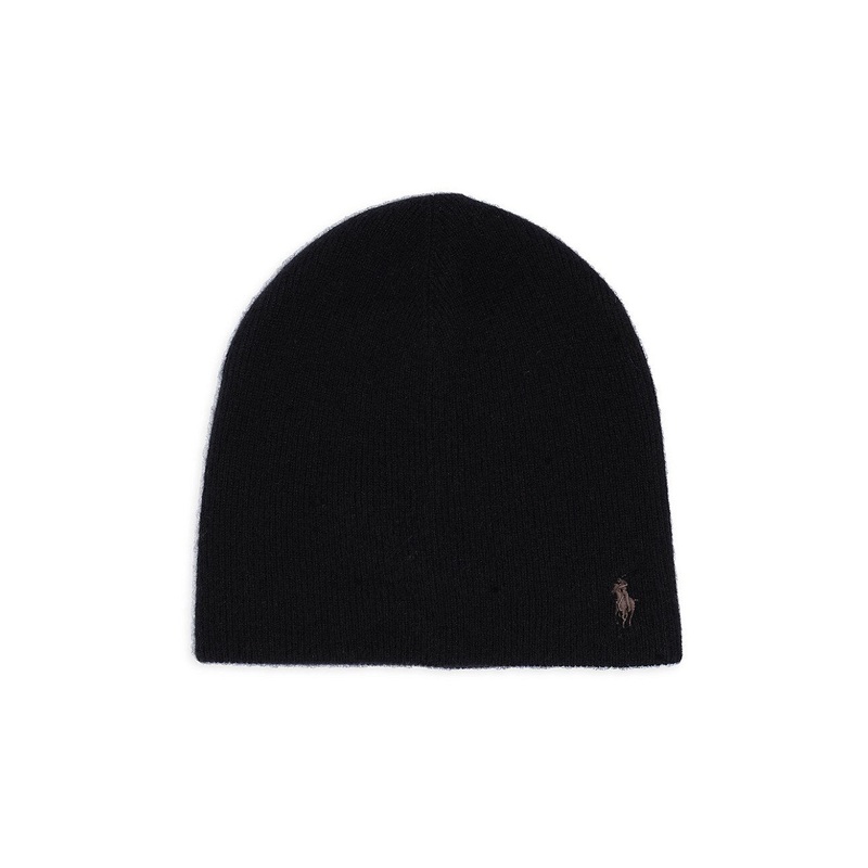 Polo Ralph Lauren Men's Hat Cashmere Beanie Black Osfa Reg