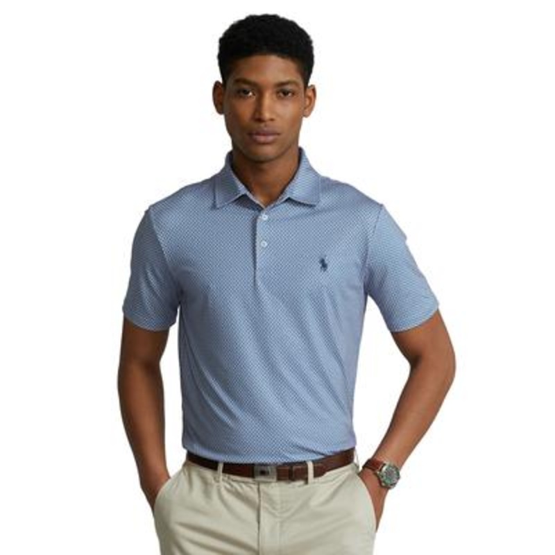 Polo Ralph Lauren Mens Classic fit Performance Polo Shirt  Paisley Blue Large
