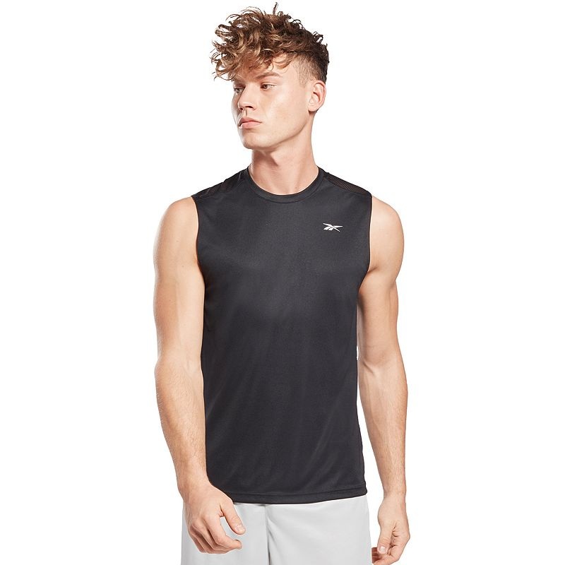 Reebok Mens Black 2XL Perforated Fitness Tank