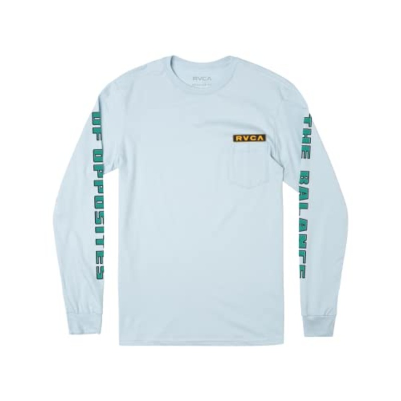 Rvca Mens Regular Fit Long Sleeve Tee Shirt Contract Sky 2Xl