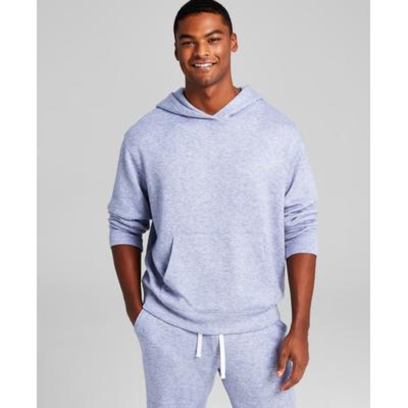 And Now This Men's Cozy Fleece Solid Hoodie Sweatshirt XXL 2XL Blue