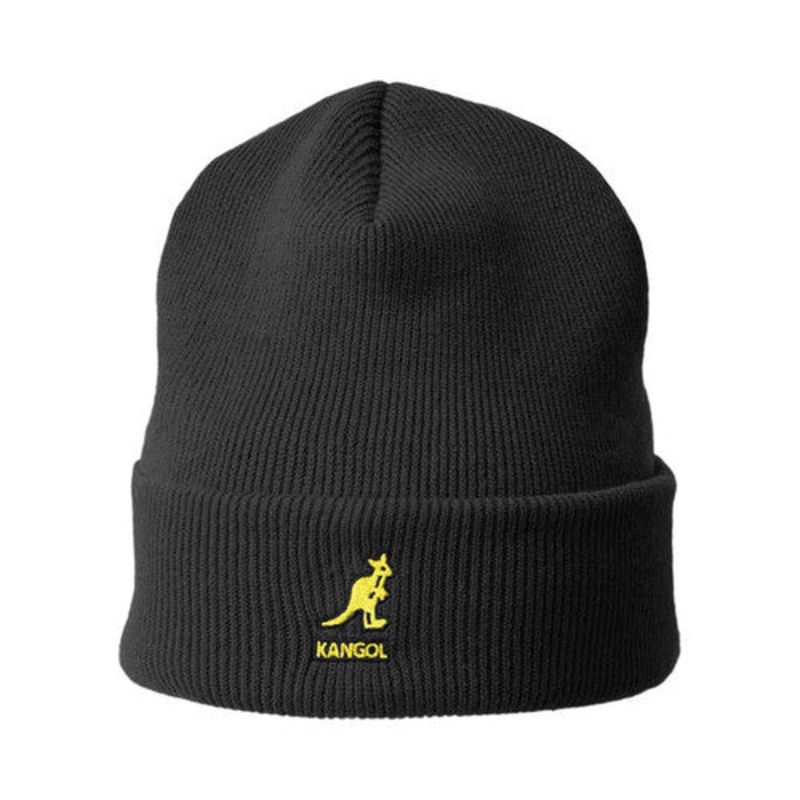 Kangol Acrylic Cuff Pull On Hat Unisex Black Gold One Size  All