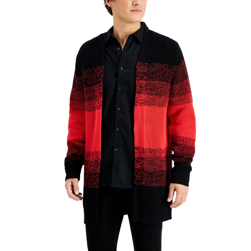 Men's Inc International Concepts Bryce Cardigan Sweater Red Large