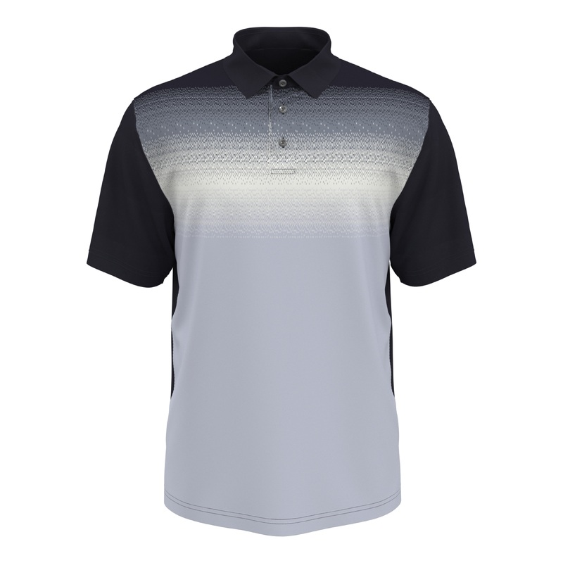 Pga Tour Mens Digital Ombre Golf Polo Shirt Blue Small