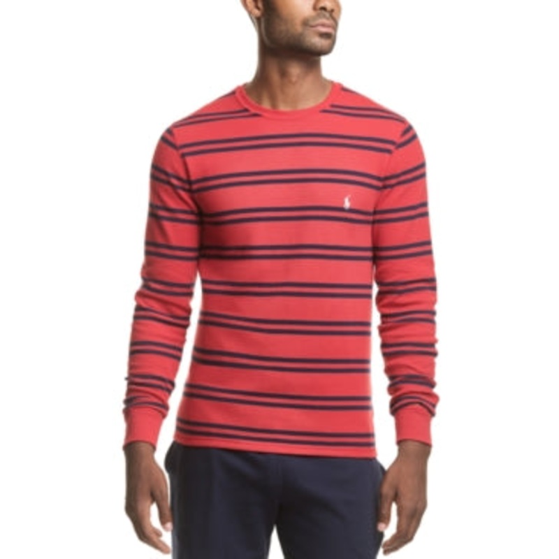 Polo Ralph Lauren Waffle Stripe Long Sleeve Crew Men's Pajama Large