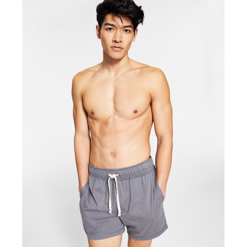 Sun + Stone Mens Sun washed Knit Pajama Shorts Dark Gray Medium