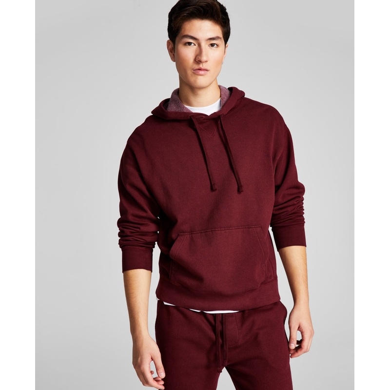 And Now This Mens Fleece Pullover Hoodie Sweatshirt Wine Red XL