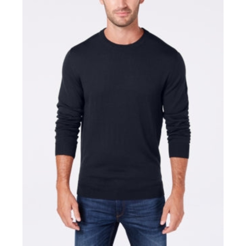 Club Room Men's Dark Blue Crew Neck Merino Wool Blend Sweater Xxl