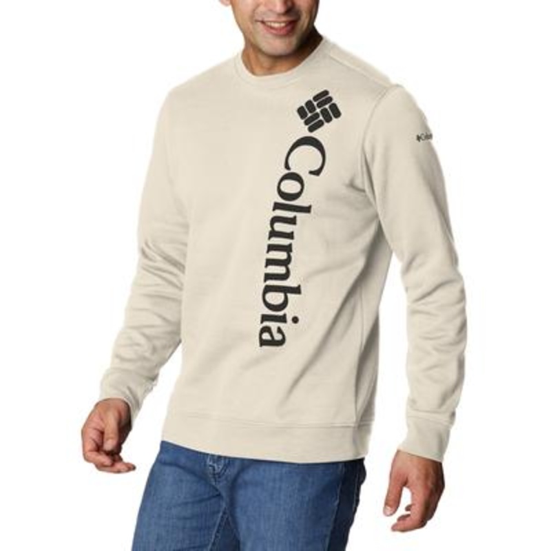 Columbia Men's Vertical Logo Crew Neck Sweatshirt  Chalk Black Xxl