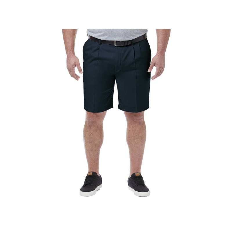 Haggar Mens Big & Tall Cool 18 Pro Stretch 9.5" Shorts Blue 44 Reg