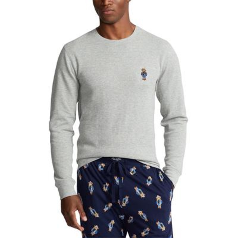 Ralph Lauren Men's Sun Valley Bear Waffle Pajama Shirt Xxl