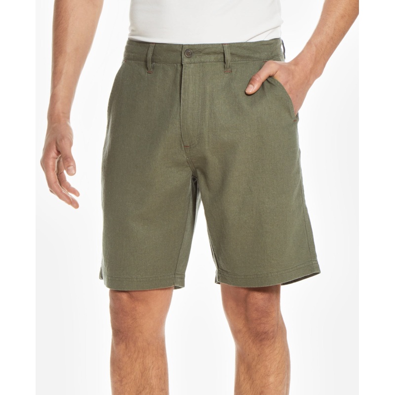 Weatherproof Vintage Men's Linen Flat Front Surf Spray Green Shorts 42W