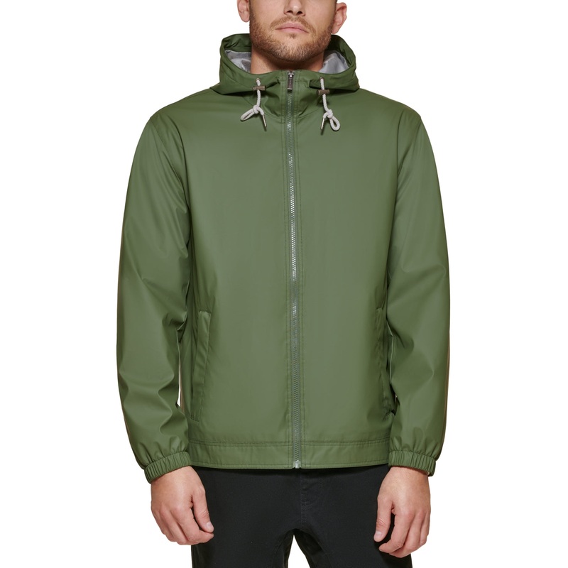 Club Room Men's Olive Lightweight Rain Jacket  Medium