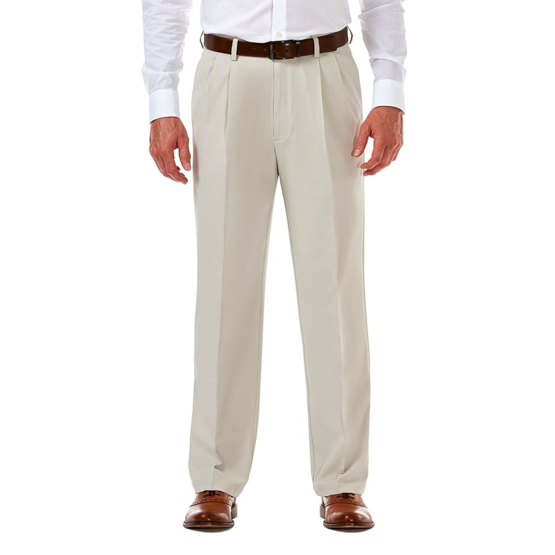 Haggar Cool 18 Pro Classic fit Dress Pants String Light Beige 34 X 29