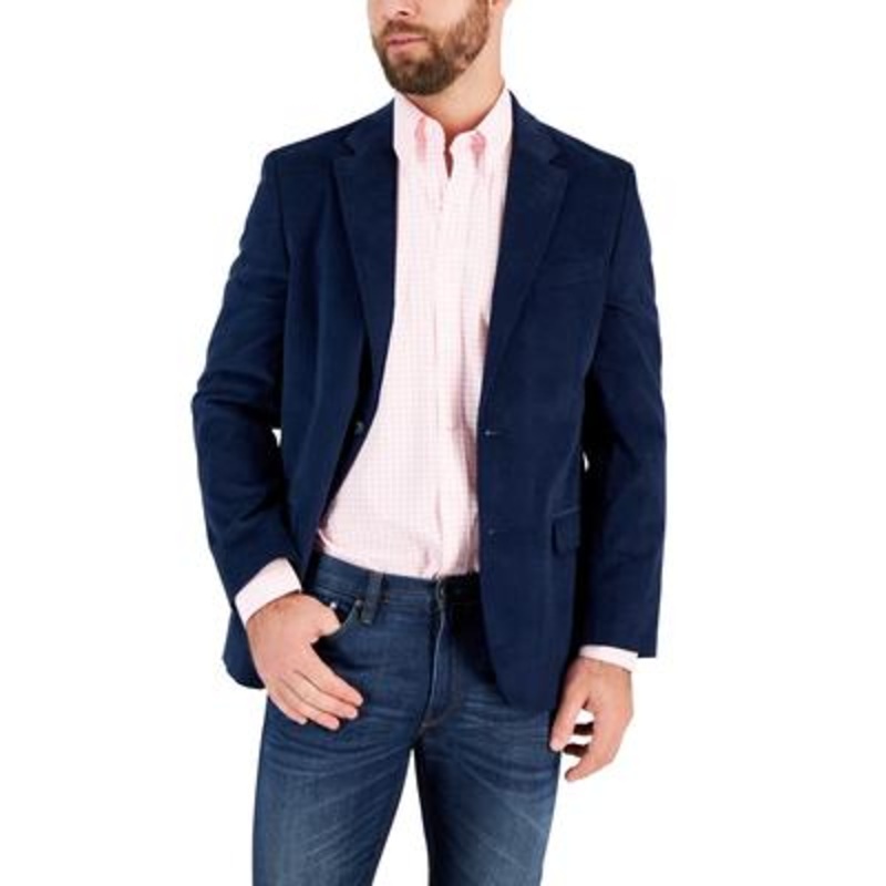 Nautica Men's Modernfit Stretch Corduroy Sport Coat  Blue 42 R