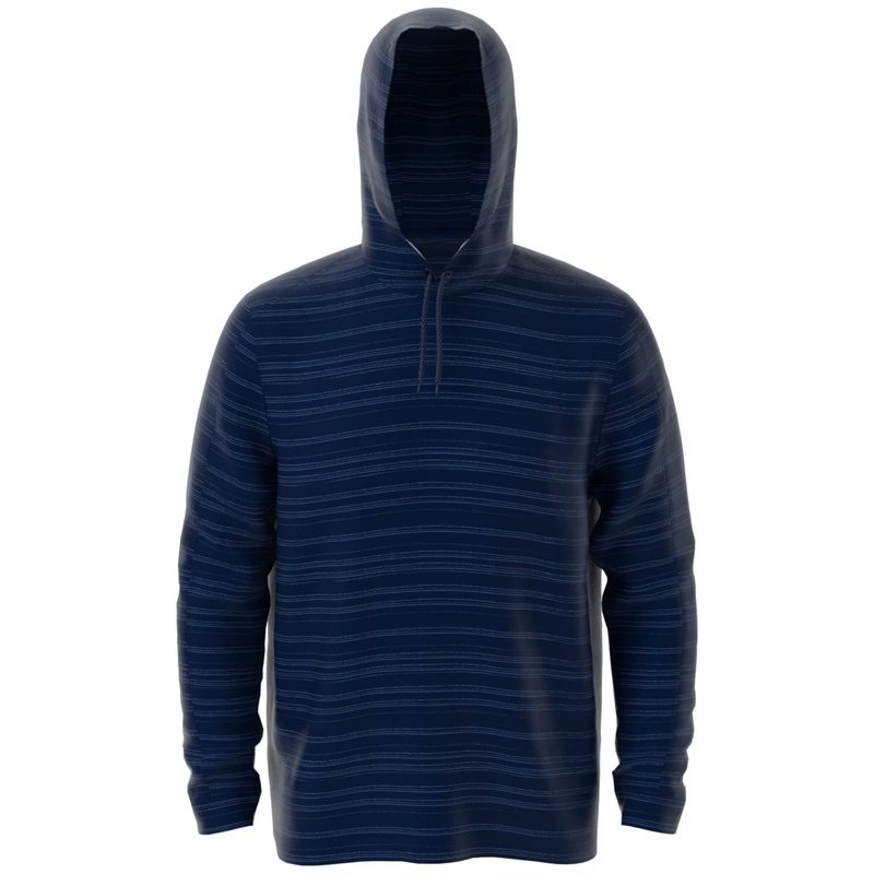 Pga Tour Men's Textured Stripe Golf Hoodie Blue Xl