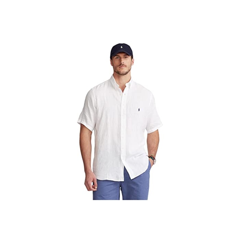 Polo Ralph Lauren Big & Tall Linen Sport Shirt  White 2XB