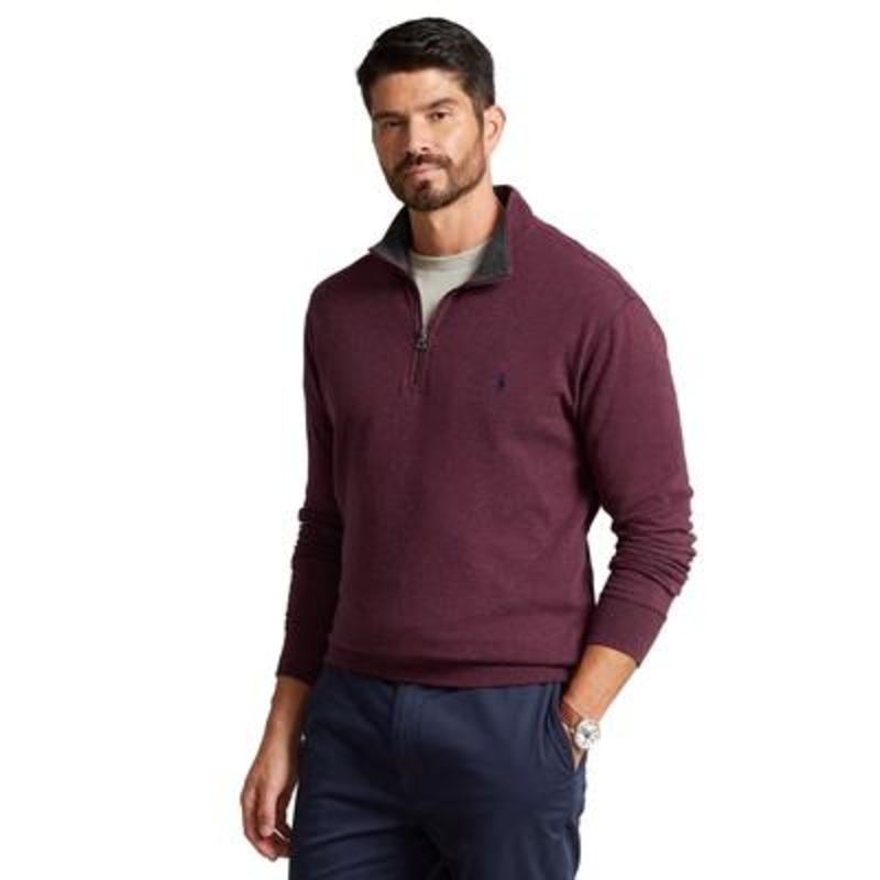 Polo Ralph Lauren Luxury Jersey 1/4 Zip Pullover Sweater Spring Wine 3Xltl/Lg