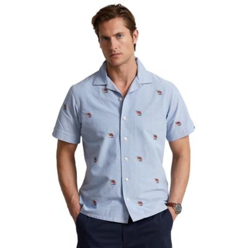Polo Ralph Lauren Men's Classicfit Flag Oxford Camp Shirt  Assorted Medium