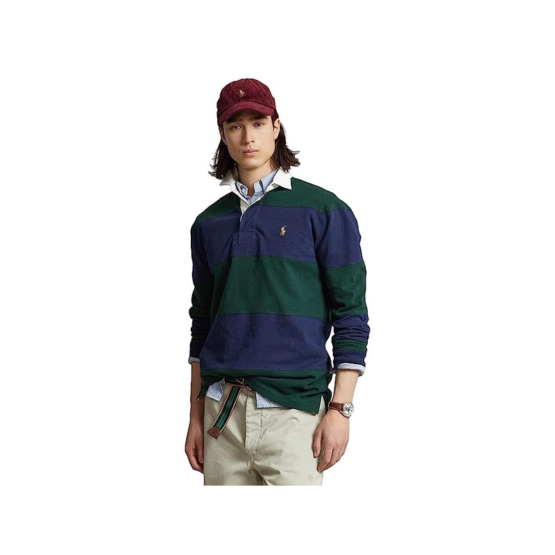 Polo Ralph Lauren Men's Rugby Shirt Newport Navy College Green Small