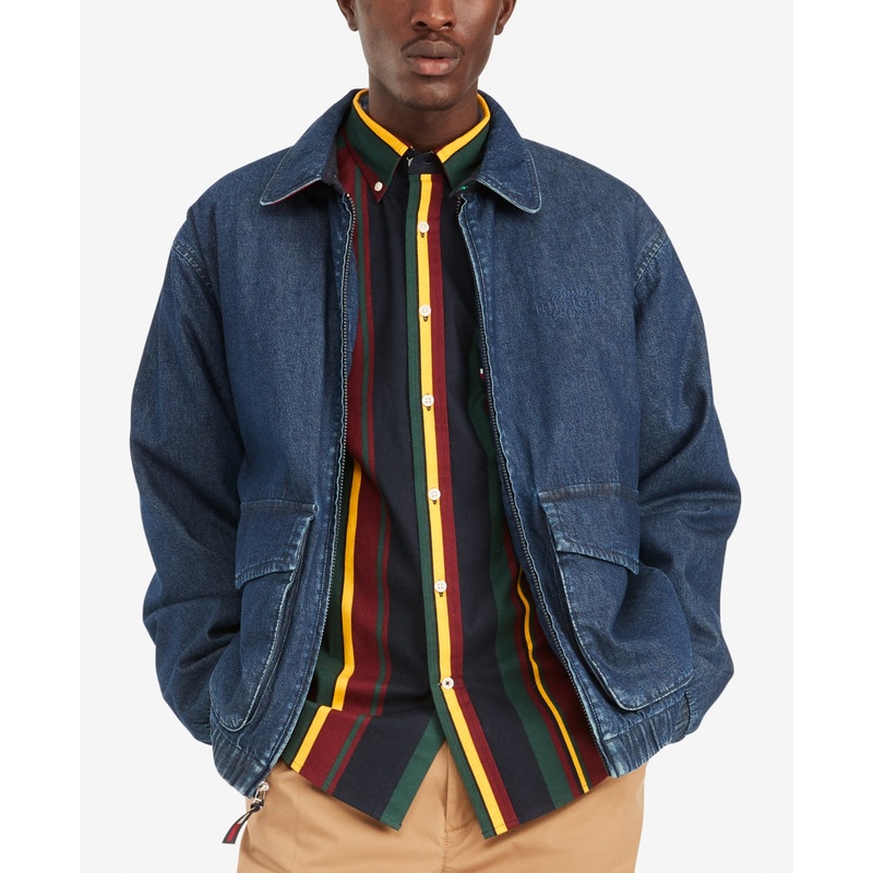 Tommy Hilfiger Men's Denim Ivy Jacket  Dark Wash Blue Large
