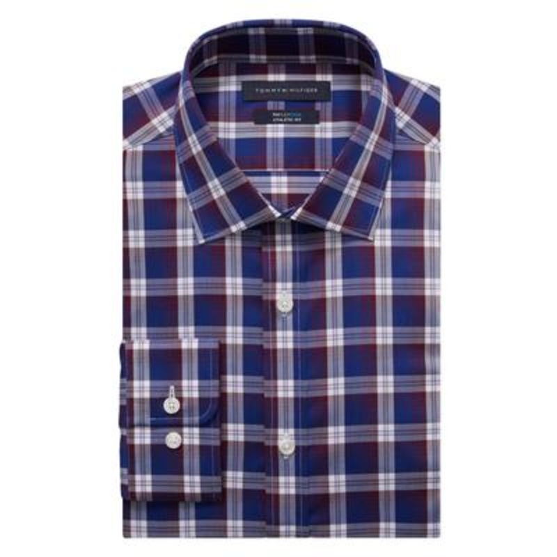 Tommy Hilfiger Men's Flex Cool Burgundy Shirt  Red 16 32 33