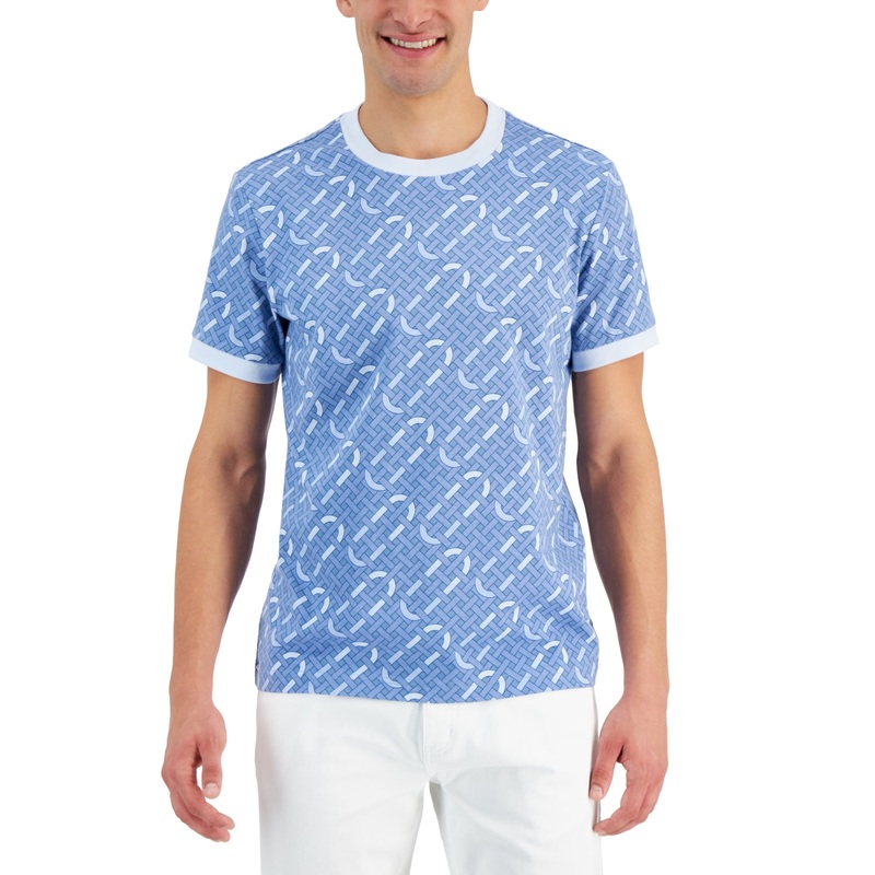 Alfani Men's Geo Graphic T shirt  Navy Xxl