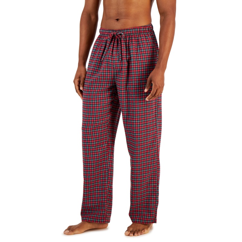 Club Room Men's Plaid Flannel Pajama Pants  Red Green  Size Medium