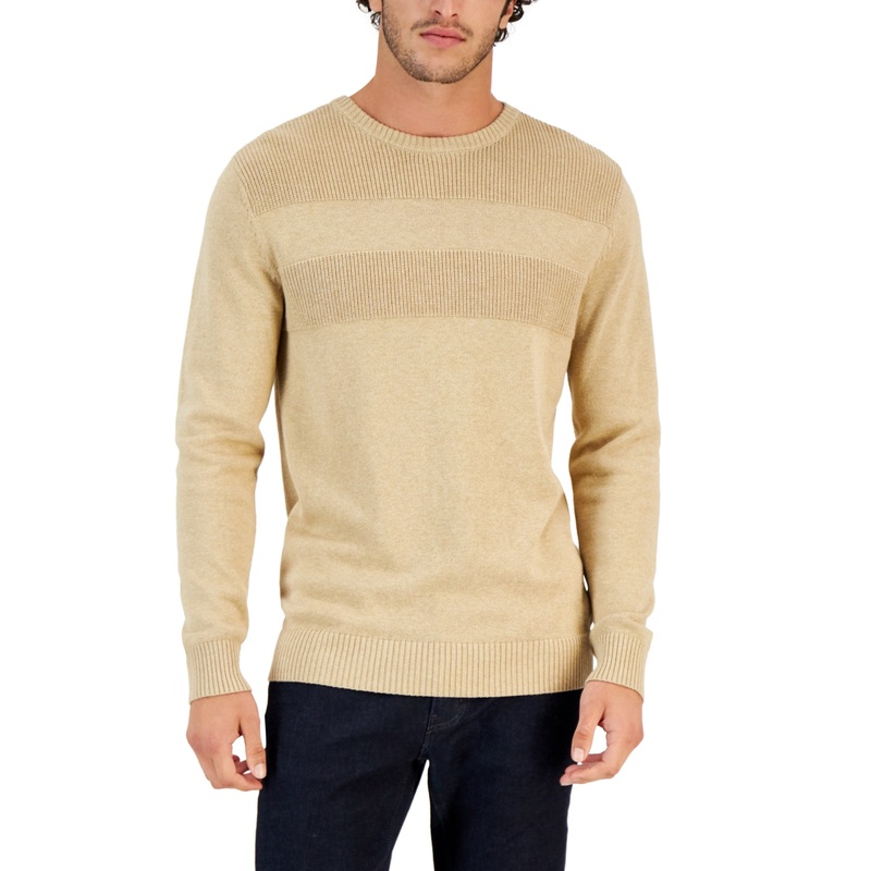 Club Room Men's Textured Cotton Sweater  Beige Small